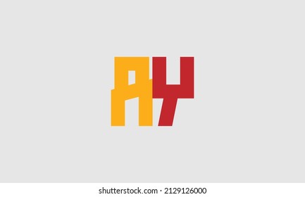 Letter A and Y symmetric icon design, Sliced style with circle outline.