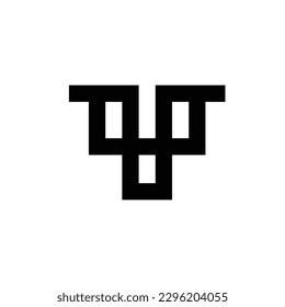 letra Y o T símbolo de logotipo de monograma vector simple negro