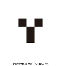 Letter Y or T, square geometric symbol simple logo vector