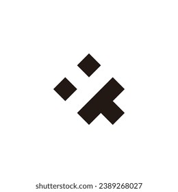 Letter y and T squares geometric symbol simple logo vector
