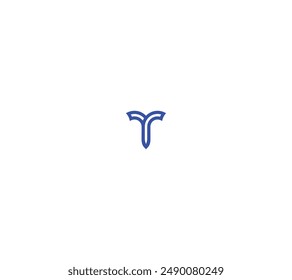 Letter Y or T Whale Tail Logo Design Vector Icon Graphic Emblem Illustration