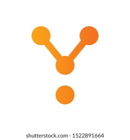 Letter Y tech logo, abstract dots connection concept, moden vector illustration design