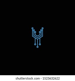 Letter Y Tech Logo Icon Design Template Vector Illustration
