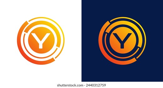 Buchstabe Y Technologie Logo, Abstrakte Technologie Kreis Icon , Logo Design Medien, Daten, digitale Verbindung Vektor-Vorlage
