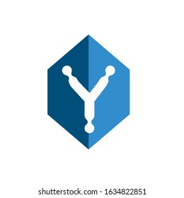 Letter Y technology logo concept