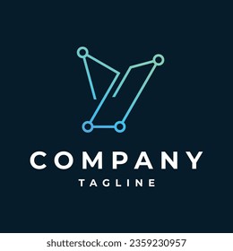 Letter Y Technology logo design vector illustration