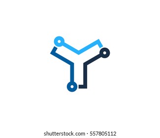 Letter Y Technology Logo Design Element