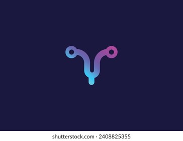 Letter Y Technology vector monogram logo design template. Letter Y molecule, Science and Bio technology Vector logo