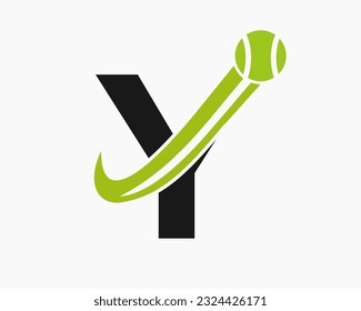 Letter Y Tennis Club Logo Design Template. Tennis Sport Academy, Club Logo