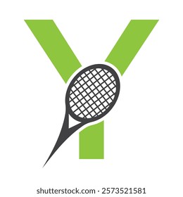 Letter Y Tennis Logo. Paddle Symbol Vector Template