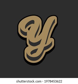 letter Y text effect design vector