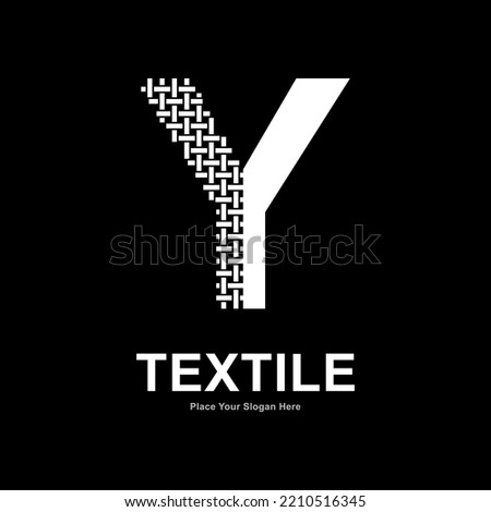 Letter Y textile pattern and sewing logo vector design. Suitable for business, textile fabric, initial name, fashion, and knitting