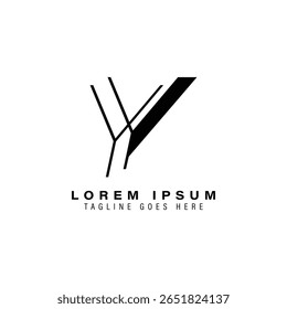 letter Y thin line Logo. Alphabet Y invitation card Icon