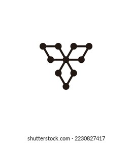 Letra Y tres diamante, moléculas símbolo geométrico simple vector de logotipo