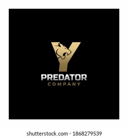 Letter Y Tiger, Predator Logo Design Vector