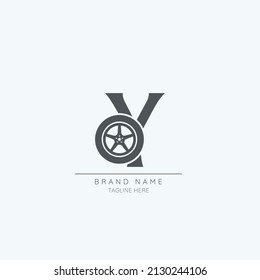 letter Y tire logo design vector icon