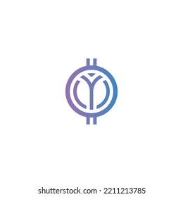 Letter Y Token logo Modern Simple Gradient