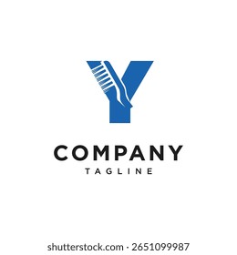 Letter Y Toothbrush Logo Icon Vector