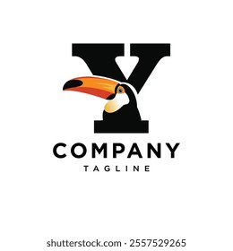 Letter Y Toucan Logo Icon Vector