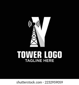 Letter Y Tower Logo Design Template Inspiration, Vector Illustration.