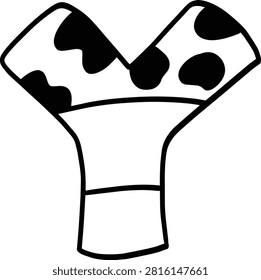 Letter Y Toy Cow Pattern Outline