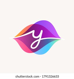 Letter Y with transparency sound waves logo design concept. Vector icon perfect to use in any audio electronic labels, music posters, dj identity, etc.