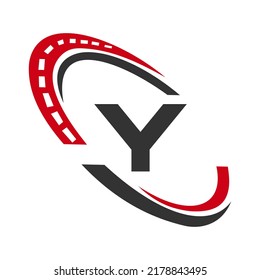 Letter Y Transport Sign, Transportation Logo Design Template. Automotive Sport Road Logo Element