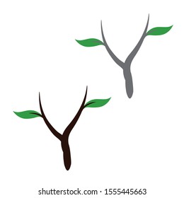 Letter Y and tree with leaf  logo  icon design - vector sign.