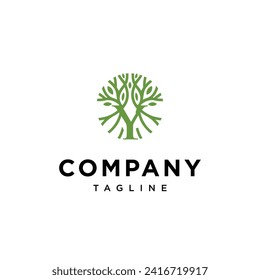Plantilla vectorial del icono del logotipo del árbol Y de la letra.eps
