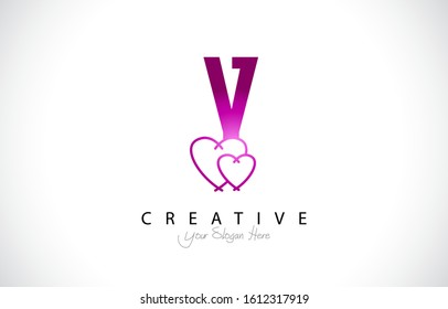 Letter Y Trendy Design Logo Concept. Creative Icon Logo with Heart Shape valentine Vector Illustration.