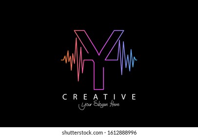 Letter Y Trendy Design Logo Concept. Creative Icon Logo with Sound Wave Vector Illustration.