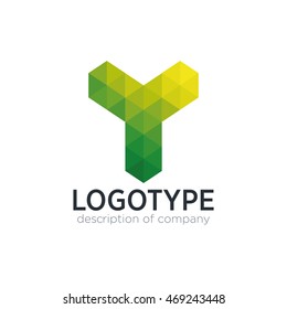 Letter Y triangle figure logo