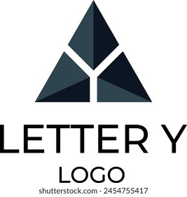 letter Y triangle logo, y letter negative space symbol triangle logo