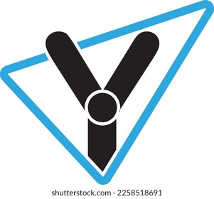 Letter Y triangle minimalist design