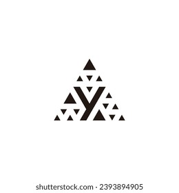Letra y triángulos símbolo geométrico simple logo vector
