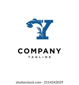 Letter Y Tuna Fish logo icon vector.