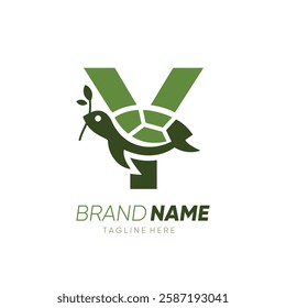 Letter Y Turtle Logo Design Vector Icon Graphic Emblem Symbol Image Illustration