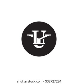 letter Y and U monogram circle logo