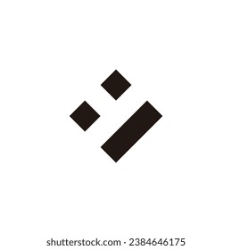 Letter y, U square geometric symbol simple logo vector