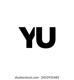 Letter Y and U, YU logo design template. Minimal monogram initial based logotype.