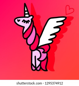 Letter "Y" unicorn.   Unicorn alphabet.