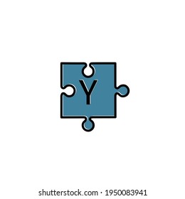 Letter Y unique logo business or company puzzle design, vector template