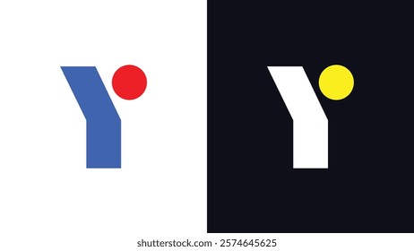 Letter Y Unique Style Logo Multicolor Minimal Typography Logo