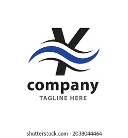 letra y símbolo de logotipo de onda único imagen vectorial