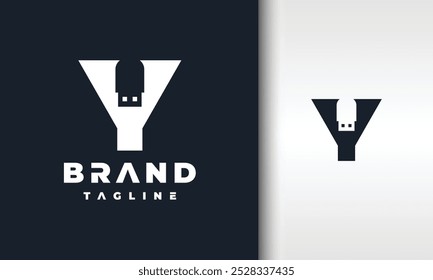 letter Y USB cable logo