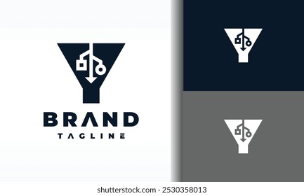 letter Y USB tech logo