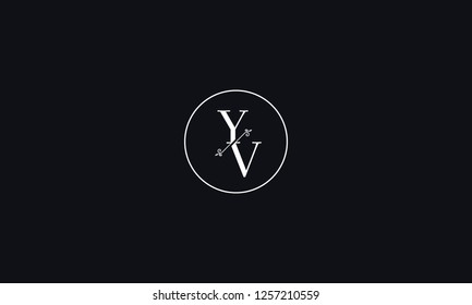 LETTER Y AND V FLOWER LOGO WITH CIRCLE FRAME FOR LOGO DESIGN OR ILLUSTRATION USE