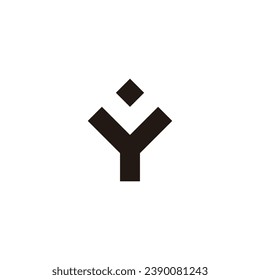 Letter Y and v square geometric symbol simple logo vector