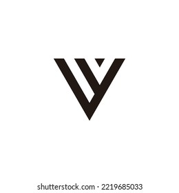 Geometrisches Symbol für Buchstaben y und v für Dreiecke, einfaches Logo, Vektorgrafik