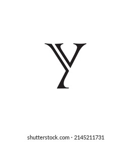 
Letter y and V two lines simple symbol logo vector